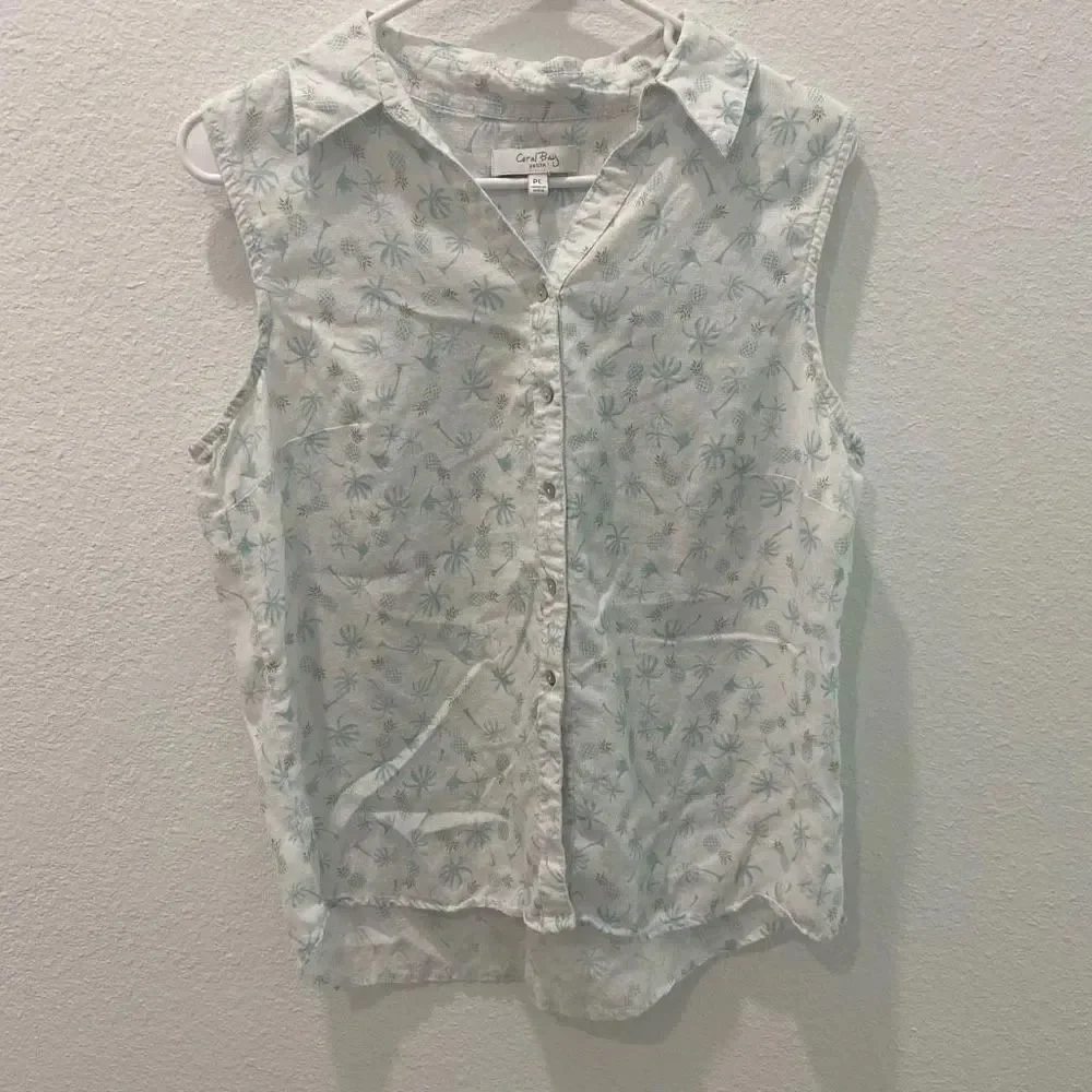 Coral Bay Button Down Tank Size Petite Large